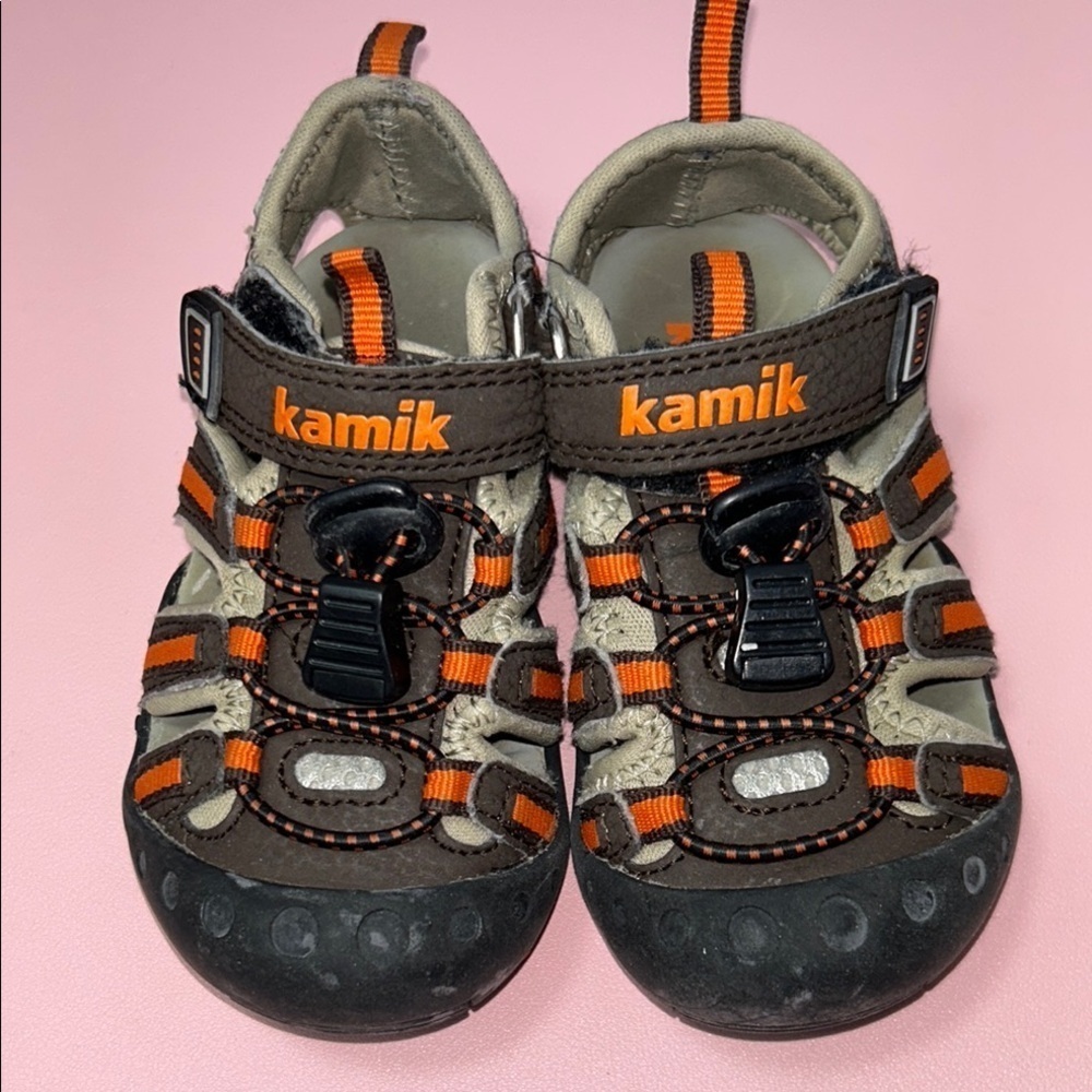 Kamik Brown Orange Sandals Kids Size 10.5